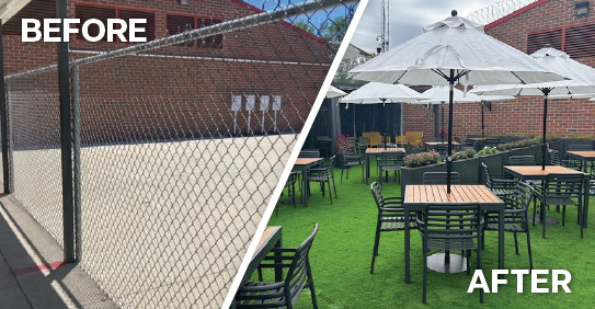 Outdoor staff patio transformation project in Georgia