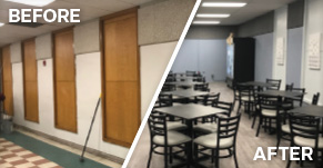 Staff dining space renovation project in Pennsylvania